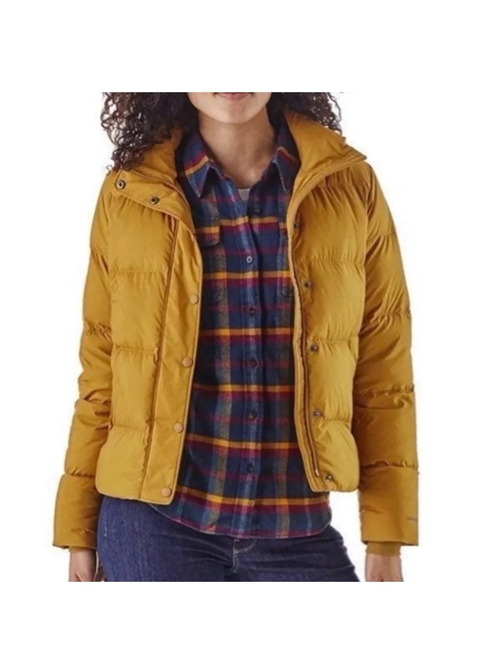 Patagonia Silent Down Jacket Puffer Women's size Medium Cosmic Gold